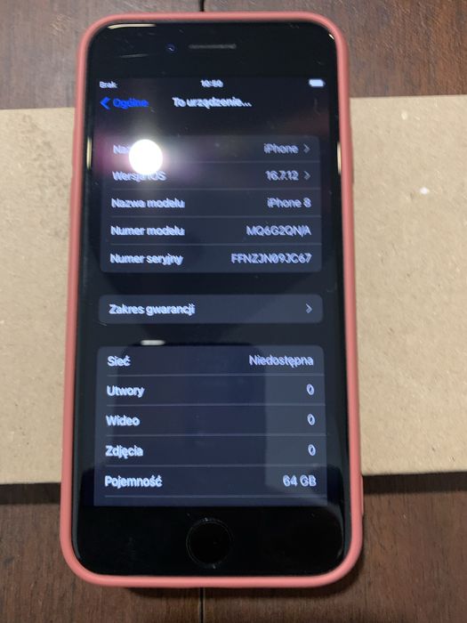 Apple Iphone 8 64gb lte szary + etui nowe czerwone/ niebieskie