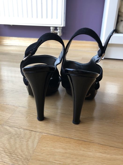 Czarne szpilki sandałki