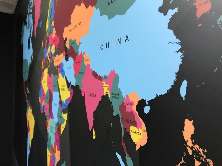 Quadro Mapa Mundo 300x150cm