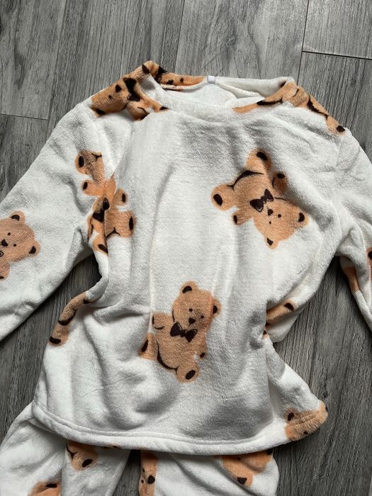 Ciepła nowa piżama w misie roz s cropp