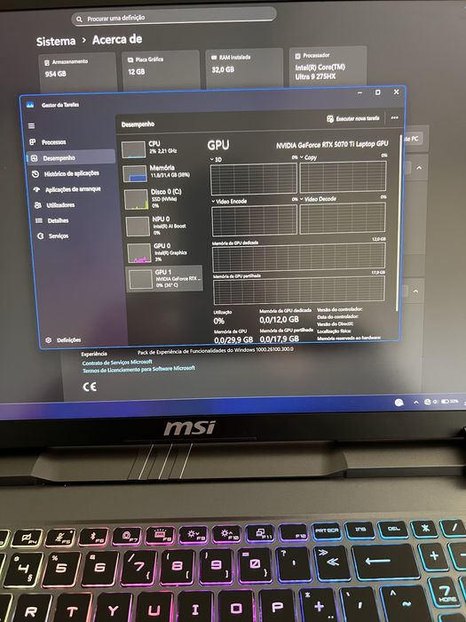 Portatil MSI Vector 16 HX AI A2XW