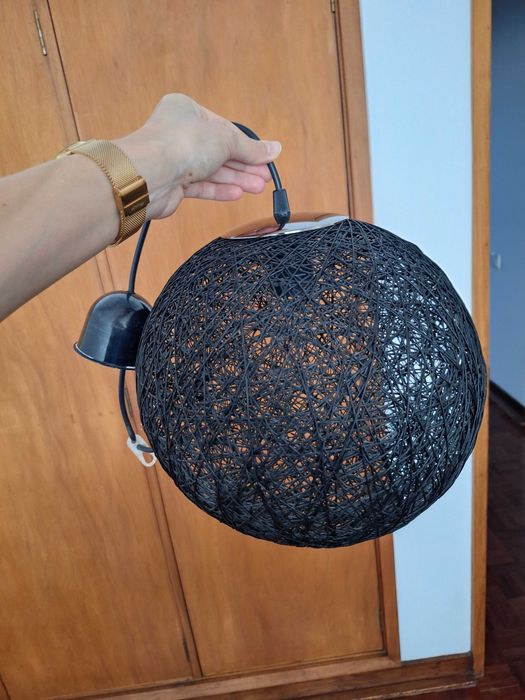 Candeeiro Preto de teto