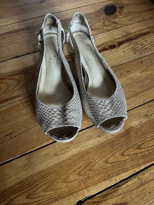 Czółenka złote, open toe, , 38, Alfama Art Design
