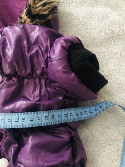 Fioletowa Kurtka Puffer z Kapturem dla Psa – Ciepła i Stylowa