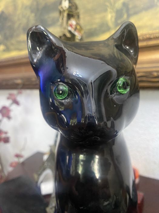 Gato  preto de louça