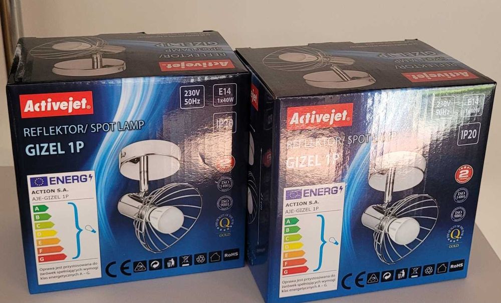 2x Reflektor LED ActiveJet AJE-GIZEL 1P pojedynczy dwie szt piękne