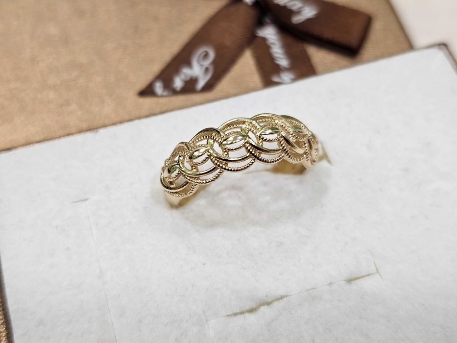 Złoty pierścionek stylowy BARDZO ŁADNY WZÓR PR 585