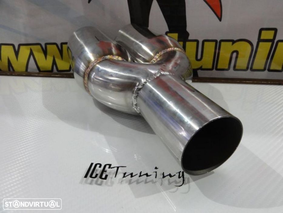 Ponteiras de escape 100% inox de dupla saída 2x 89mm x 340MM