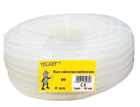 TTPLAST Rura elektroinstalacyjna karbowana PP – RKLF 25/20- 50MB.