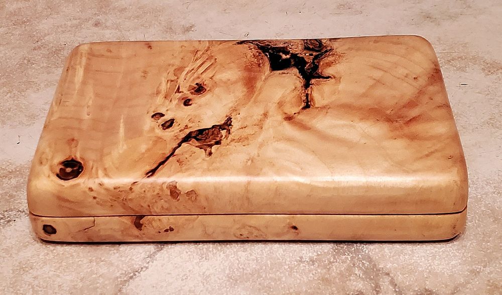 Бокс кейс подарочный из капа клена под карельскую березу. 11,5 см