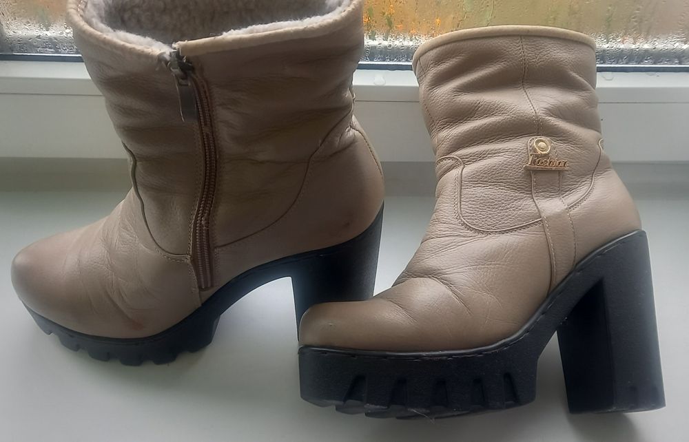 Шкіряні зимові чобітки