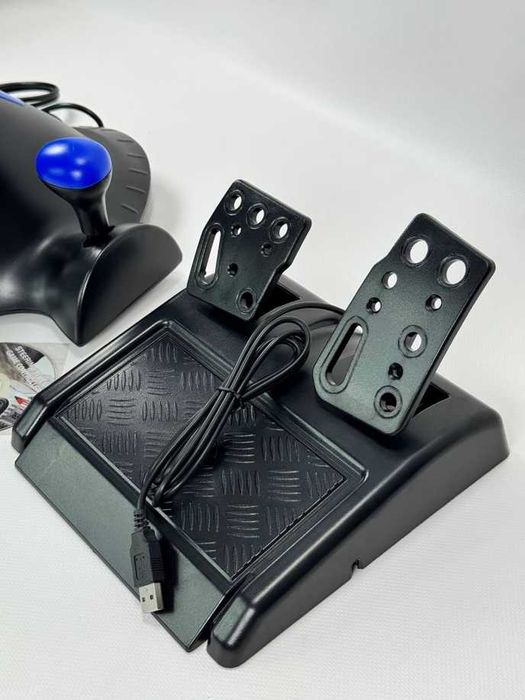 Ігровий руль кермо з педалями для пк ps2 ps3 usb вібрація 17 кнопок