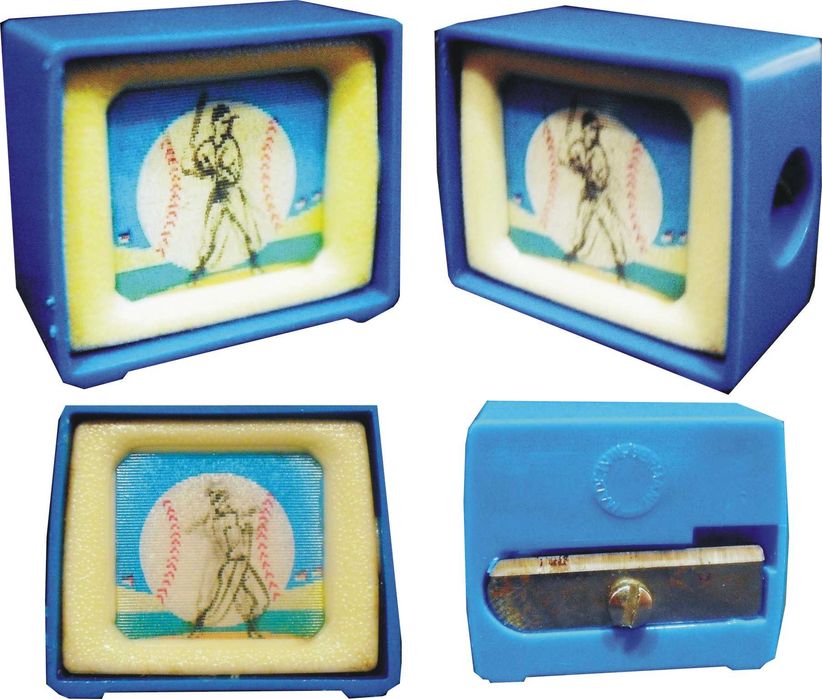 Afia lápis - aguça - antigo - televisão com imagens que se movem