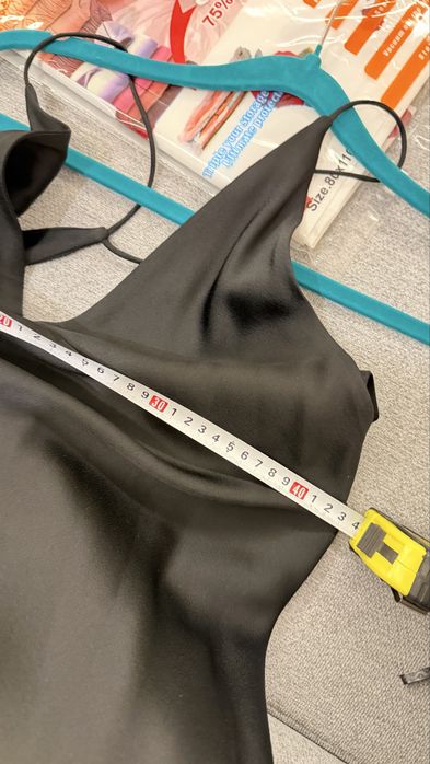 Сарафан черный zara S шелк