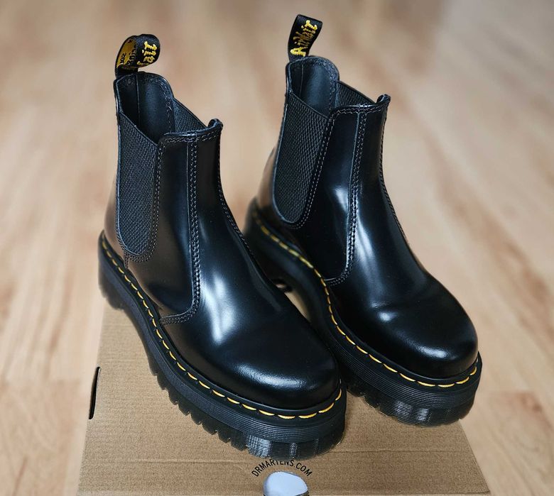Dr. Martens sztyblety 2976 Quad Smooth Leather Platform Chelsea Boots
