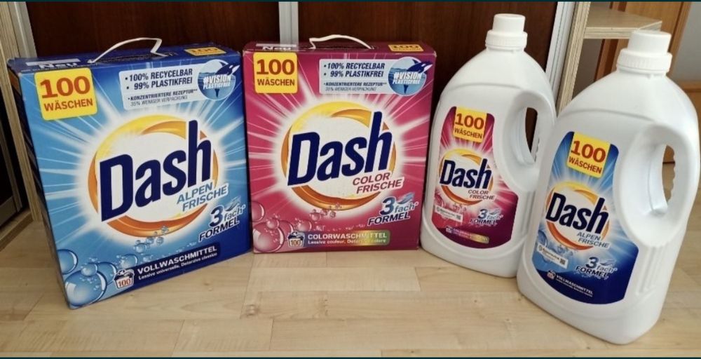 Płyny i proszki do prania Dash z Niemiec