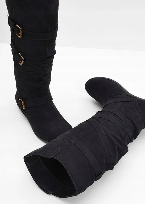 B.P.C kozaki czarne z ozdobnymi klamrami r.42