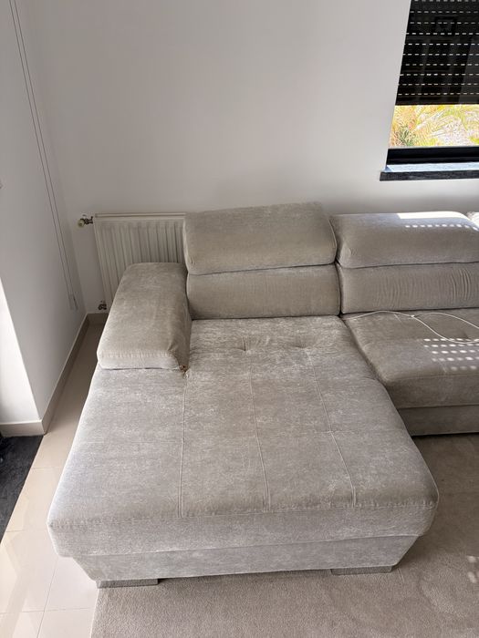 Conjunto de 2 sofas em tecido tipo veludo