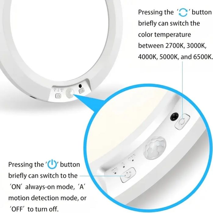 LED світильник (8000 mAh) з пультом, 500 LM, 6500К, сенсор руху