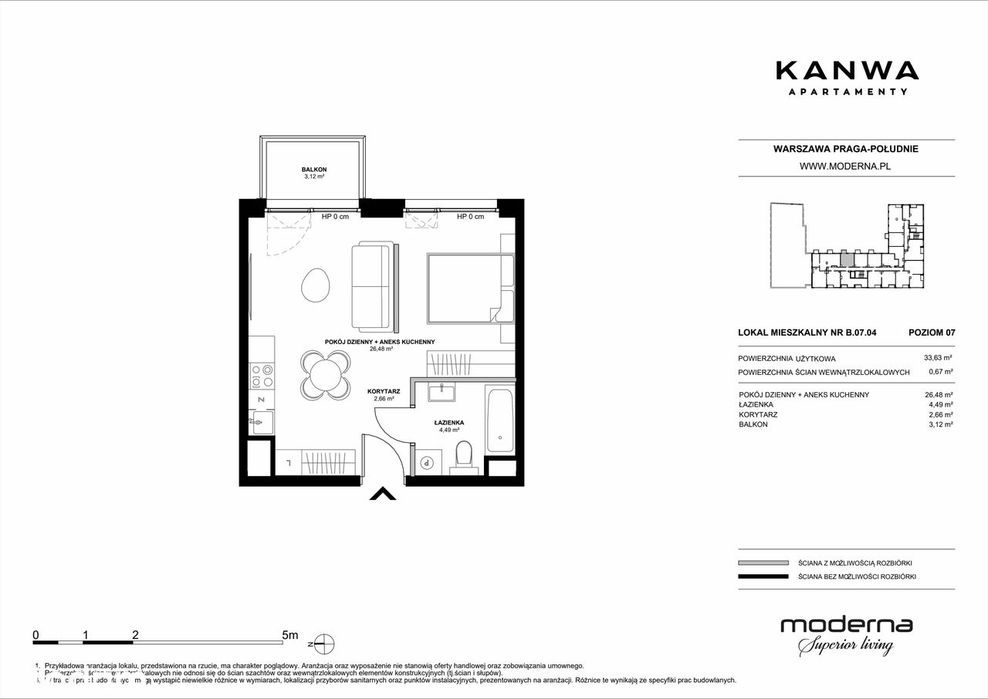 2-pokojowe mieszkanie 33m2 + balkon Bez Prowizji