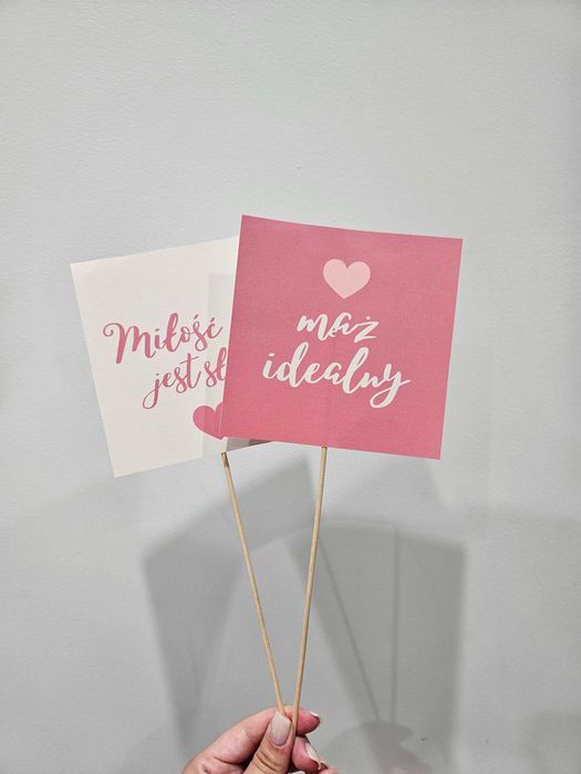Zestaw rekwizytów tabliczek do zdjęć | Ślub | Wesele | różowe