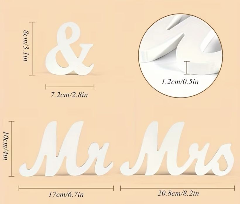 Табличка для весільного декору Mr Mrs