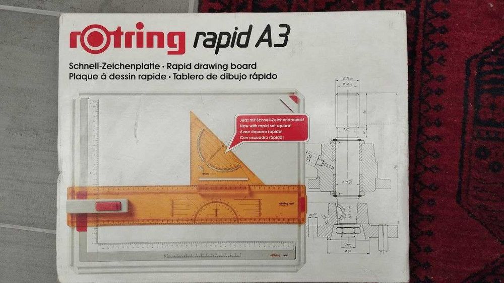 Prancheta de Desenho Técnico rOtring Rapid A3 com Esquadro Rapid