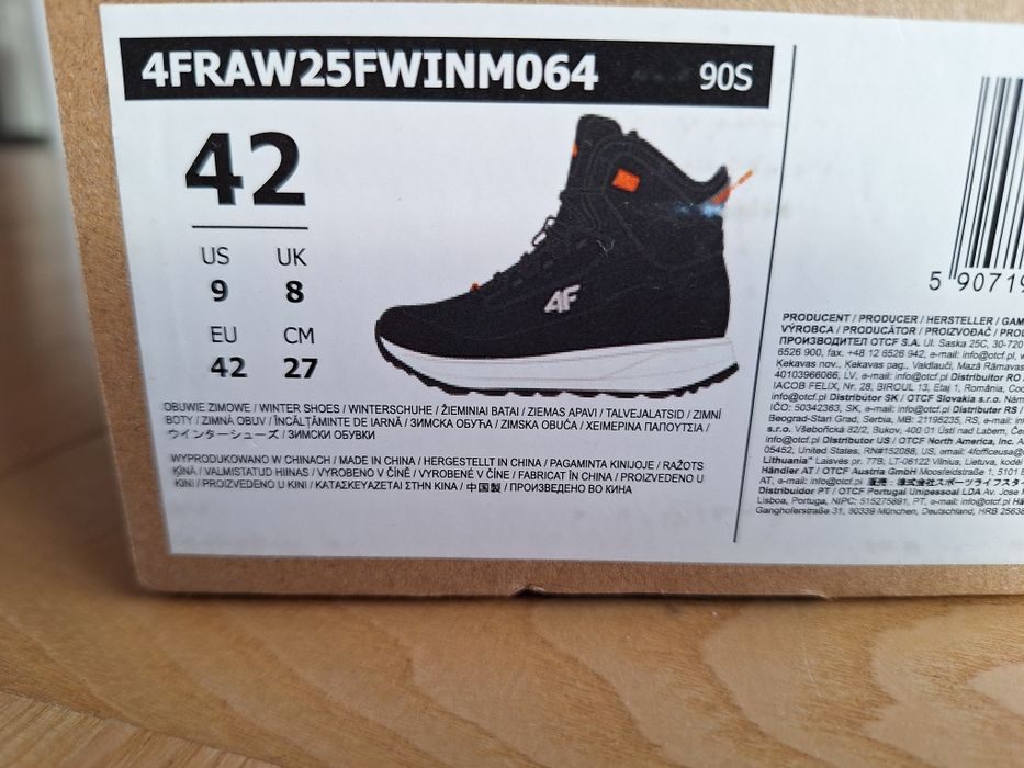 Buty zimowe 4f czarne 42