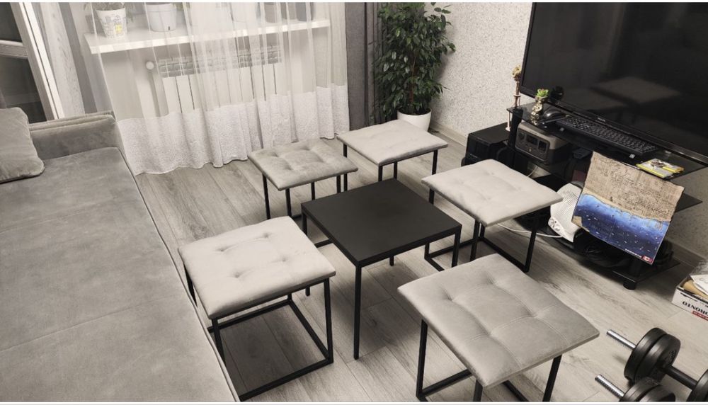 Пуф трансформер 6 в 1. Пуф зі столиком. Меблі для дому.