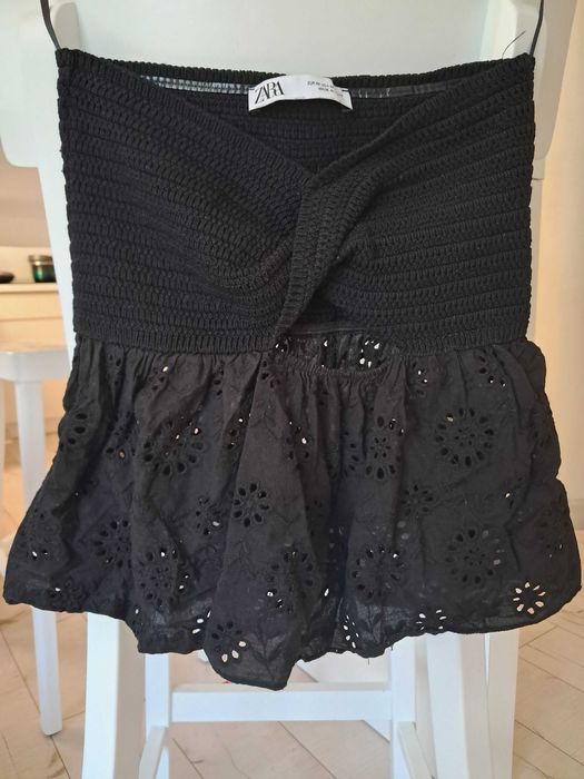 Czarny bawełniany top Zara