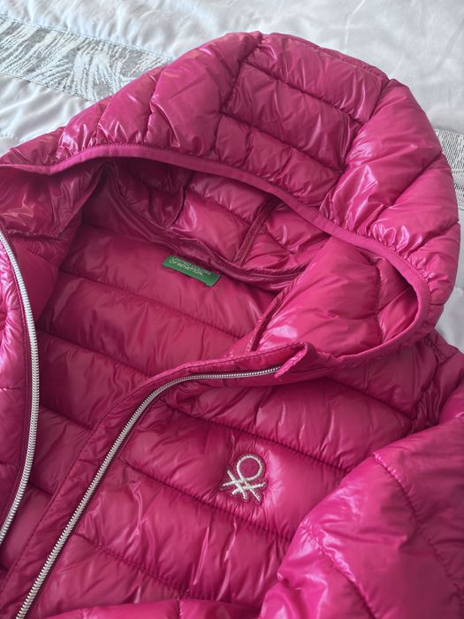 Casaco Benetton Menina Rosa 11/12 Anos – Acolchoado com Capuz