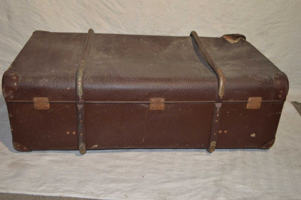 Stary kufer podróżny walizka prl antyk retro 74x44x23
