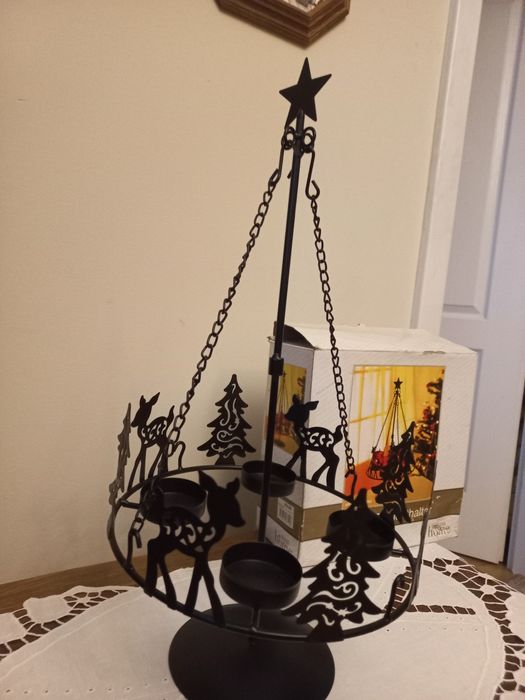 Stylowy świateczny stroik świecznik metaloplastyka