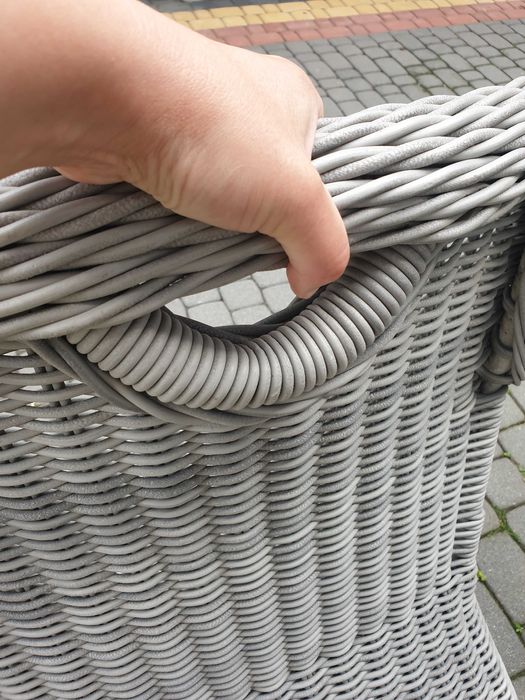 Masywne krzesła ogrodowe z technorattanu 8 sztuk