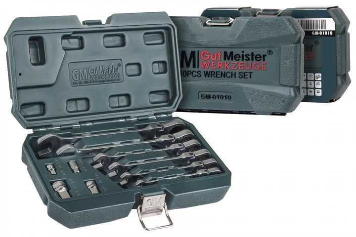 Набір ключів з тріскачкою і шарніром 10 шт Gut Meister GM-01010