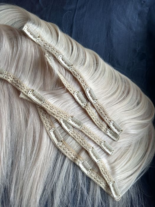 Волосся натуральне блонд на тресах заколках трессах волосы нвтуральные