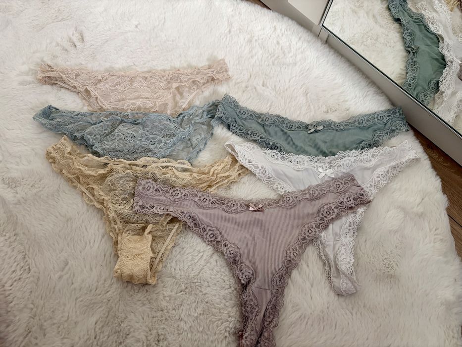 Majtki brazyliany H&M Reserved M koronka