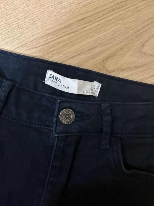 ZARA granatowe spodnie jeansy S 36 z lampasem