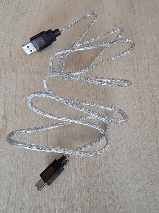 Kabel USB A - USB B Mini w srebrnym oplocie, 1m