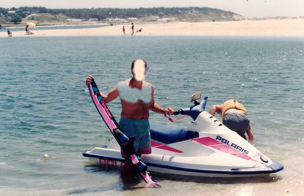 Transporte Mota de Água, carro com Rodas Balão para Areia da Praia