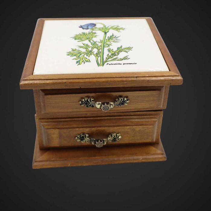 Szkatułka blat kafel ceramiczny w stylu botanica B5/062869