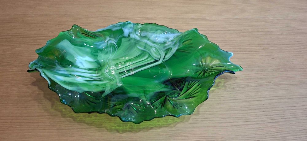 Peça decorativa vidro verde