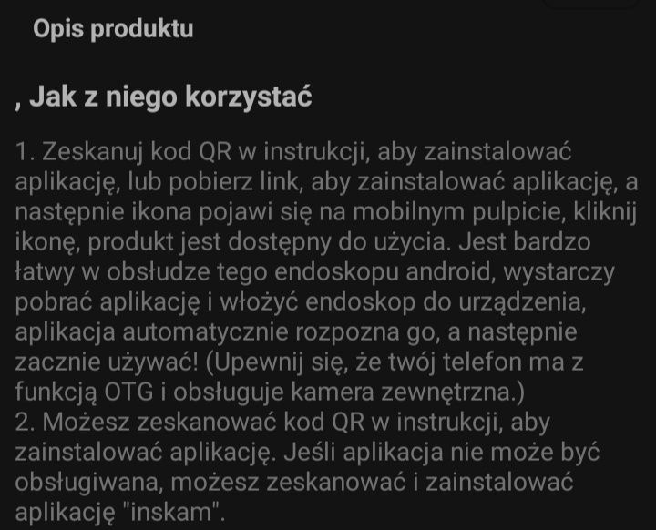 Kamera - endoskop sprzedam