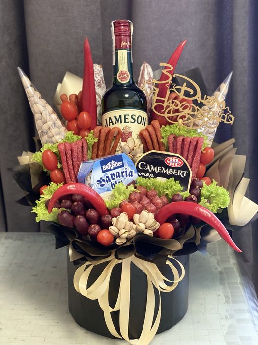 Мʼясні букети для чоловіків, пивні букети, чоловічі букети