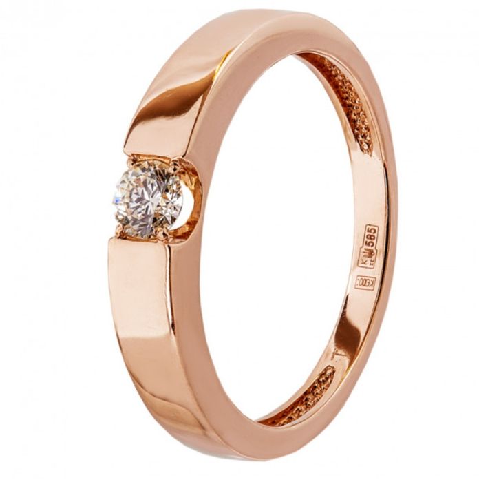 Новое кольцо с бриллиантом и белого золота 3.25 гр размер 17 бриллиант