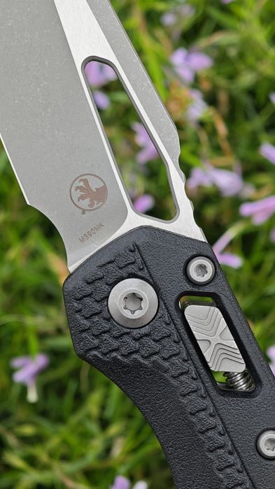 Складний ніж з якістю ювелірного виробу Microtech MSI S/E Tri-Grip Polymer Black StoneWash Apocalyptic Standard,преміум сталь,титановий бекспейсер нож