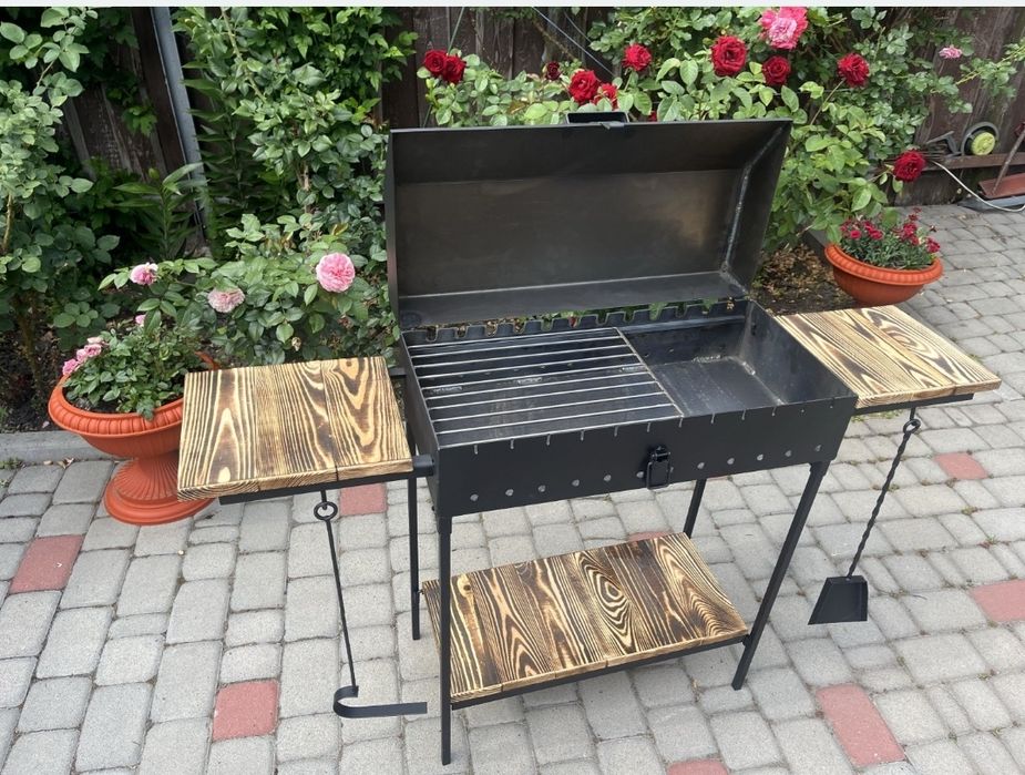 Мангал Grill усиленный.  На 12 шампуров Розкладний стаціонарний мангал