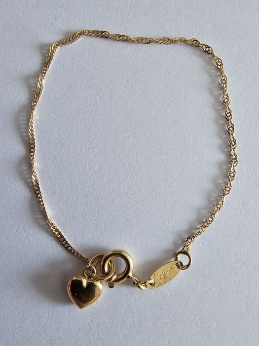 Pulseira de criança 9k com coração