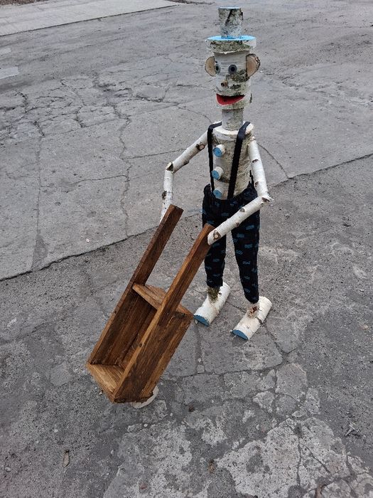 Figurka, ozdoba do ogrodu, domu, działki z brzozy