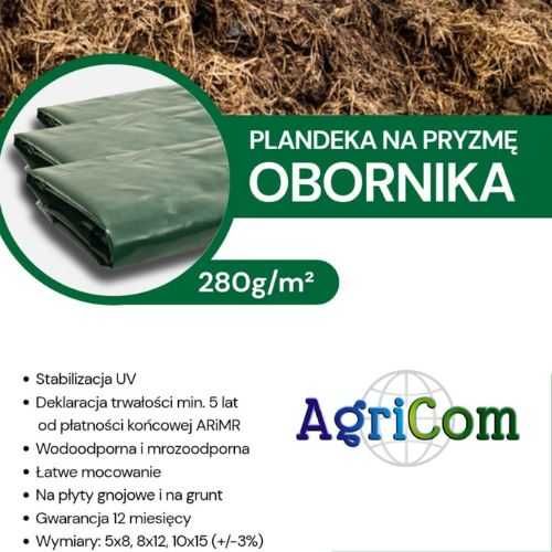 Plandeka na obornik pryzmę obornika 280 g/m² – Trwała 5 Lat Trwałości